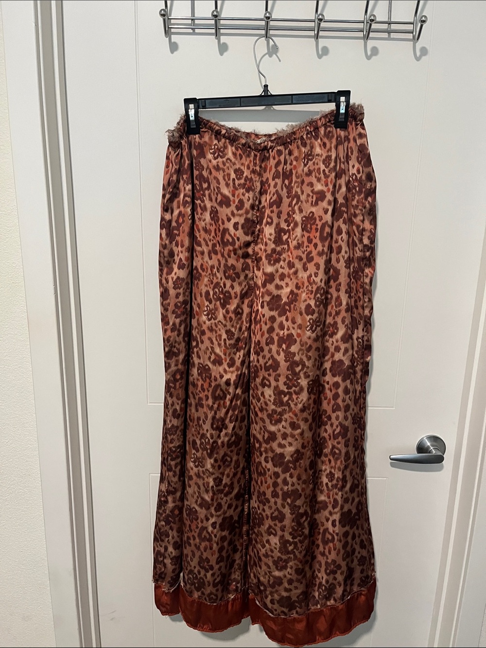 Free People Intimately Free Dreamy Days Leopard Print Wide-Leg Satin Pants - Picture 3 of 16
